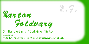 marton foldvary business card